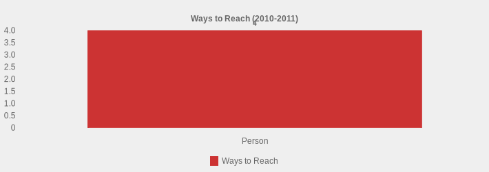 Ways to Reach (2010-2011) (Ways to Reach:Person=4|)