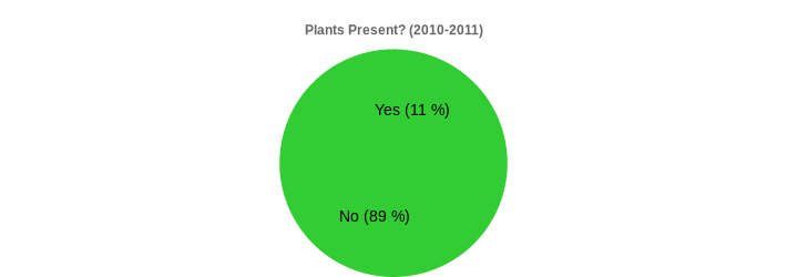 Plants Present? (2010-2011) (Plants Present?:Yes=11,No=89|)