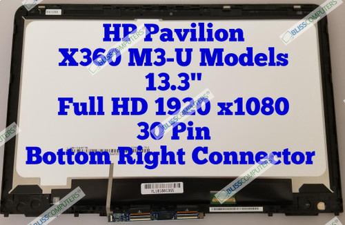 HP x360 M3-U 13-U 1920x1080 FHD IPS 13.3" LCD LED Touch Screen Assembly Frame