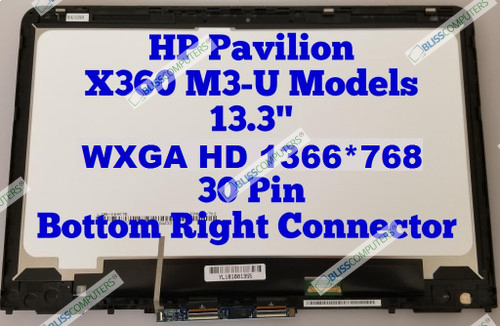856018-001 HP x360 M3-U 13-U 13.3" LCD LED Touch Screen Assembly Frame 1366X768