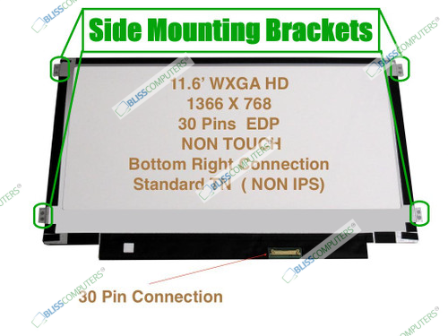 BLISSCOMPUTERS 11.6 inch 1366x768 EDP 30PIN LED LCD Screen Display Panel for NT116WHM-N11