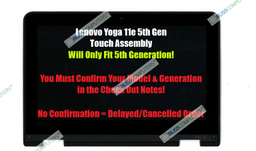 Lenovo Yoga 11e 5th Gen 20LN 20LM HD LCD Display Touch Screen 01LW704 02DL622