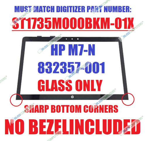 BLISSCOMPUTERS New Genuine 17.3" Touch Screen Digitizer Glass Panel Fit HP Envy M7-N109DX 17-N179NR