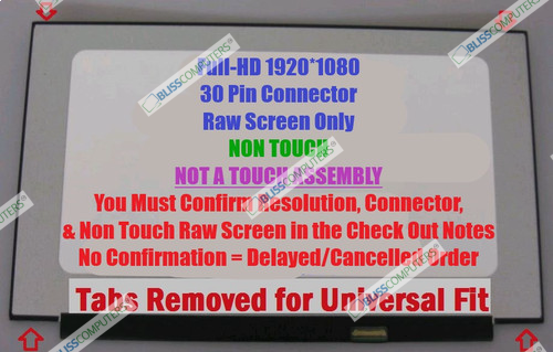 BLISSCOMPUERS New LCD Screen for B156HAN02.1 HW:0A 1A FHD 1920x1080 IPS Replacement LCD LED Display Panel