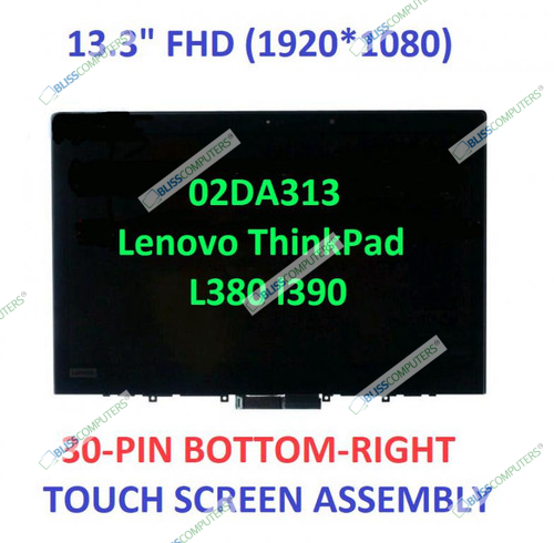 13.3" Full HD 1920x1080 IPS LED LCD Display Touch Screen Digitizer Assembly REPLACEMENT Lenovo ThinkPad L380 L390 20M5 20M6 20NR 20NS Touch 20NR0009US 20NR000BUS 20M5000GUS