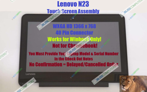 BLISSCOMPUTERS New Touch Screen Assembly for Lenovo Winbook N23 80UR, HD 1366x768 Digitizer Bezel LCD LED Display