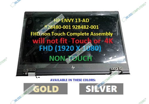 HP Envy 13-AD Series FHD LCD LED Screen Display Complete Assembly Non Touch 1920X1080 Non only Silver