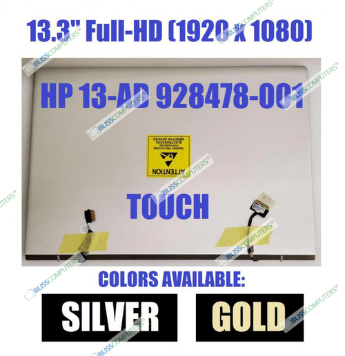 BLISSCOMPUTERS 13.3" for HP Envy 13-AD 13-AD106TX IPS 1920x1080 LCD Display Touch Screen Assembly (Fit 1920X1080 Touch Version only)