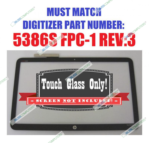 BLISSCOMPUTERS New 15.6" Touch Screen Digitizer Front Glass Replacement Laptop for HP Envy M6-N014DX