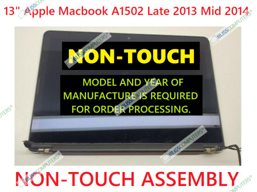 BLISSCOMPUTERS 13.3" LCD Screen Assembly For Apple LCD Display Assembly MacBook Pro 13" Retina Late 2013 A1502 661-8153