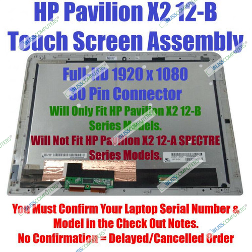 New Genuine 12" FHD 1920x1280 LCD Screen Display Touch Digitizer Touch Control Board Bezel Frame Assembly Pavilion X2 12T-B100 12-b003TU 12-b002la 12-b004TU