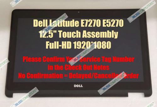 Dell 39DCW Latitude E5270 12.5" FHD 1920x1080 Touch Display RGVM8 Bezel