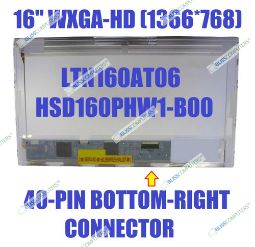 Toshiba K000094150 Replacement LAPTOP LCD Screen 16" WXGA HD LED DIODE