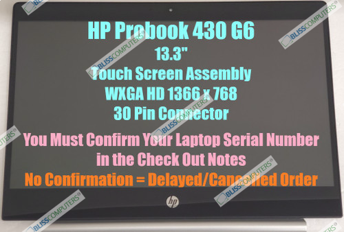 L44546-001 HP ProBook 430 G6 13.3" FHD Touch Screen Assembly