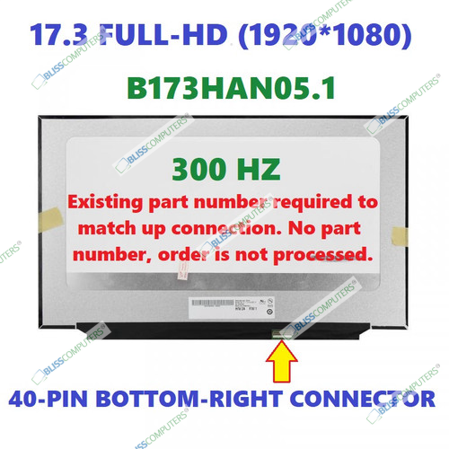 Aorus 17G YD LCD 17.3" FHD WV eDP 300HZ SHARP LQ173M1JW04