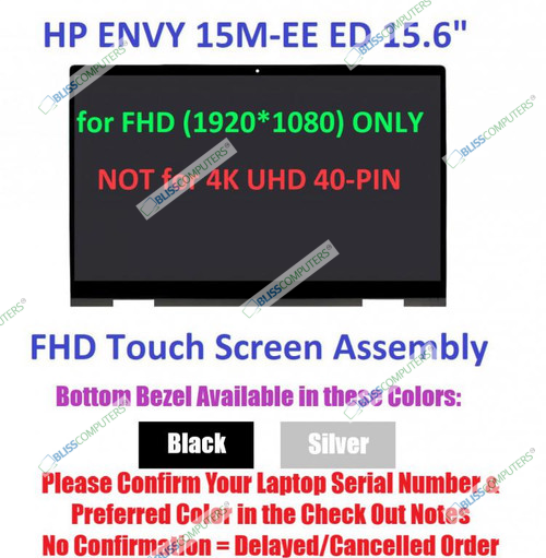 REPLACEMENT 15.6" LCD Touch Screen Digitizer Display Assembly HP Envy x360 15m-ed0013dx