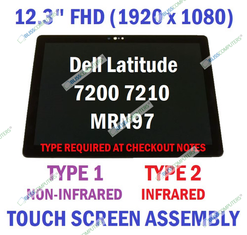 Dell Latitude 7200 7210 12.3" Touch Screen Digitizer Assembly LQ123N1JX35