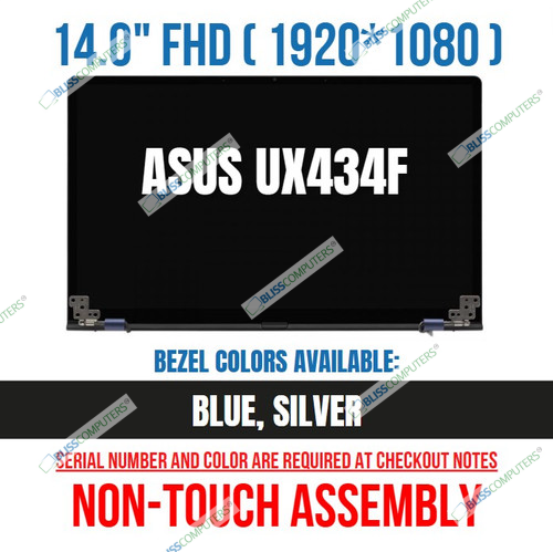 Asus Zenbook 14 UX434F LCD Screen Full assembly Hinge up Blue