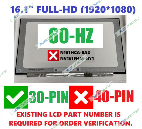Genuine HP Victus 16-D LCD Screen Display Panel 16.1" FHD 250 Nits M54732-001