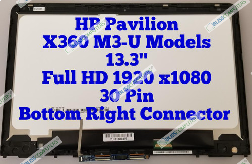 HP Pavilion x360 M3-U 13-U IPS 13.3" LCD LED Touch Screen Assembly Frame FHD 1920X1080