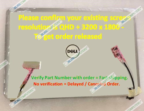 Dell OEM Precision M3800 XPS 9530 15.6" Touchscreen QHD LCD Screen G7M20