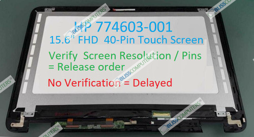 Hp 15-u010dx LCD Touch screen Display Assembly 15.6"