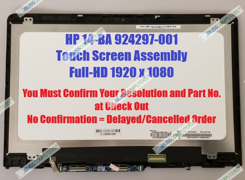 924298-001 FHD LCD Display Touch screen Assembly HP Pavilion X360 14-ba175nr