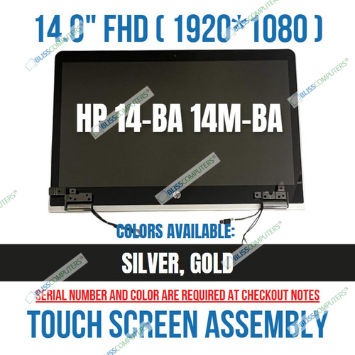 HP Pavilion X360 14-BA 14-BA175NR Silver 924298-001 Laptop LCD Complete Assembly
