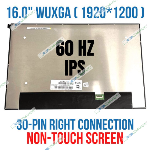 16.0" 60Hz FHD IPS LED LCD Screen Display Panel NV160WUM-N42 B160UAN03.1 30 pin