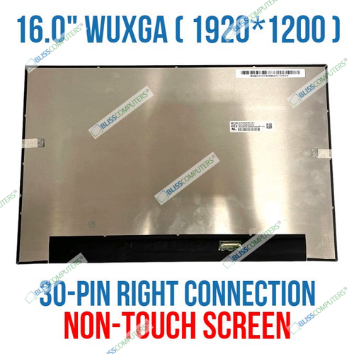 16.0" 100% sRGB FHD IPS LED LCD Screen Display Panel N160JCG-GT1 CMN1610 30 Pin