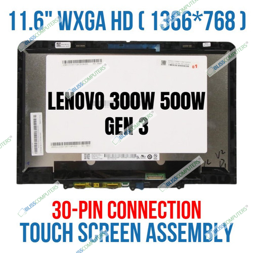 11.6" Lenovo 500w Gen 82J4 82J3000LUS 82J3001AUS IPS Touch Screen Assembly