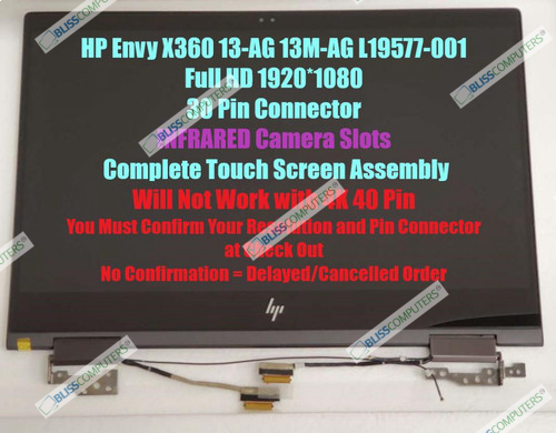 NEW LCD Touch Screen Complete Assembly HP ENVY X360 13M-AG 13-AG L19577-001