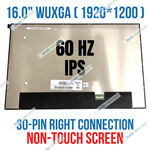16.0" 60Hz 1920x1200 IPS LCD Screen LED Display B160UAN03.1 NV160WUM-N45 30 pin