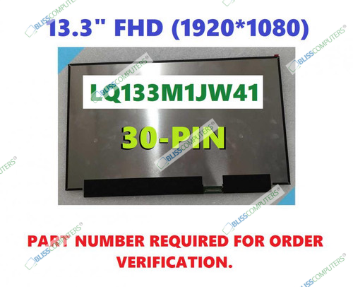 LQ133M1JW41 FHD 1920x1080 30 Pin Non Touch 13.3" LED LCD Screen Panel NEW