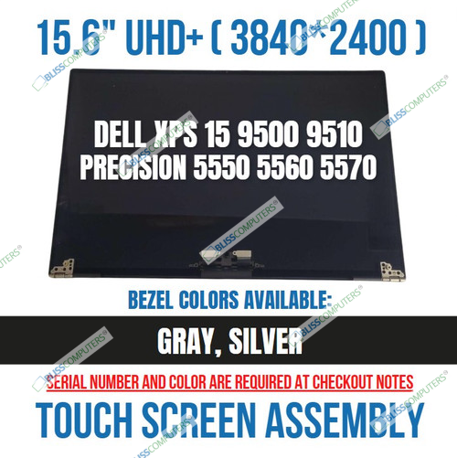 Dell XPS 15 9500 Precision 5550 UHD 4K+ 3840x2400 LCD Touch Screen Assembly