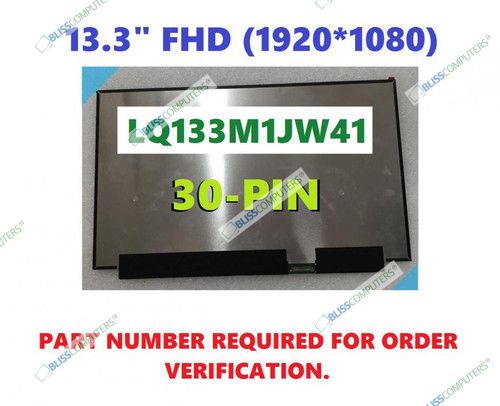 13.3" FHD IPS LED LCD Screen Display Panel Replacement LQ133M1JW41