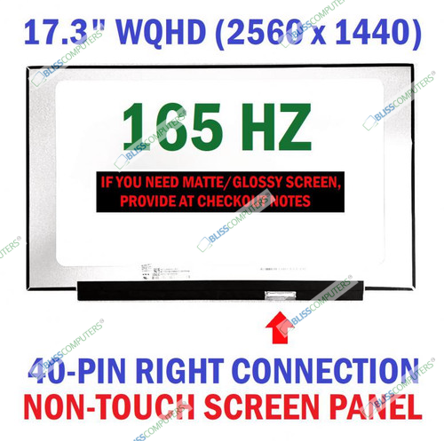 Acer Predator Helios 300 PH317-56-72QY 17.3" 165Hz 2560x1440 IPS matte 16:09 170 PPI Replacement Laptop LCD LED Screen Display