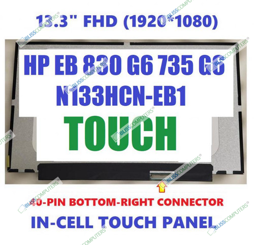 13.3" FHD 1920X1080 IPS 40 Pin Connector LCD Screen On-Cell Touch Digitizer Replacement LED Display Panel N133HCN-EA1 P/N L37861-J31