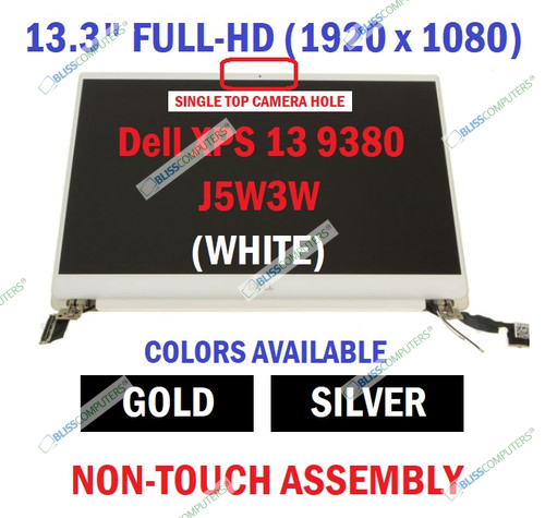 13.3" Replacement Dell XPS 13 9305 9370 P82G P82G001 LED LCD Screen Upper Half Kit Display Panel Silver