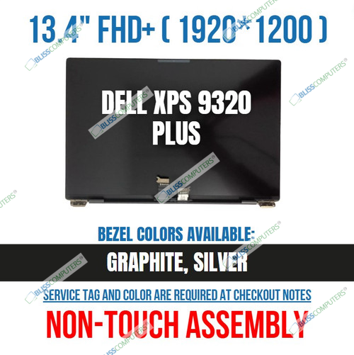 13.4" Replacement Dell XPS 13 Plus 9320 9PG51 09PG51 LED LCD Screen Upper Half Kit Display Panel Graphite
